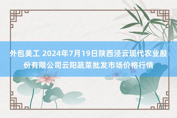 外包美工 2024年7月19日陕西泾云现代农业股份有限公司云阳蔬菜批发市场价格行情