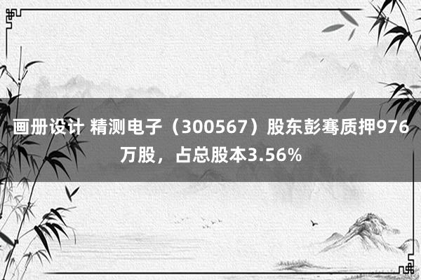 画册设计 精测电子（300567）股东彭骞质押976万股，占总股本3.56%